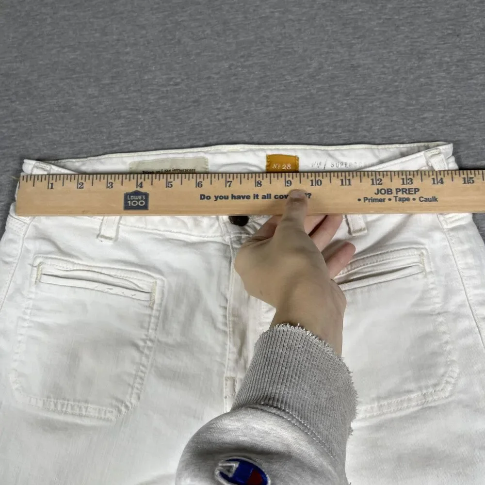 Pilcro And The Letterpress Jeans Womens 28 White Flared High Rise Stretch Denim